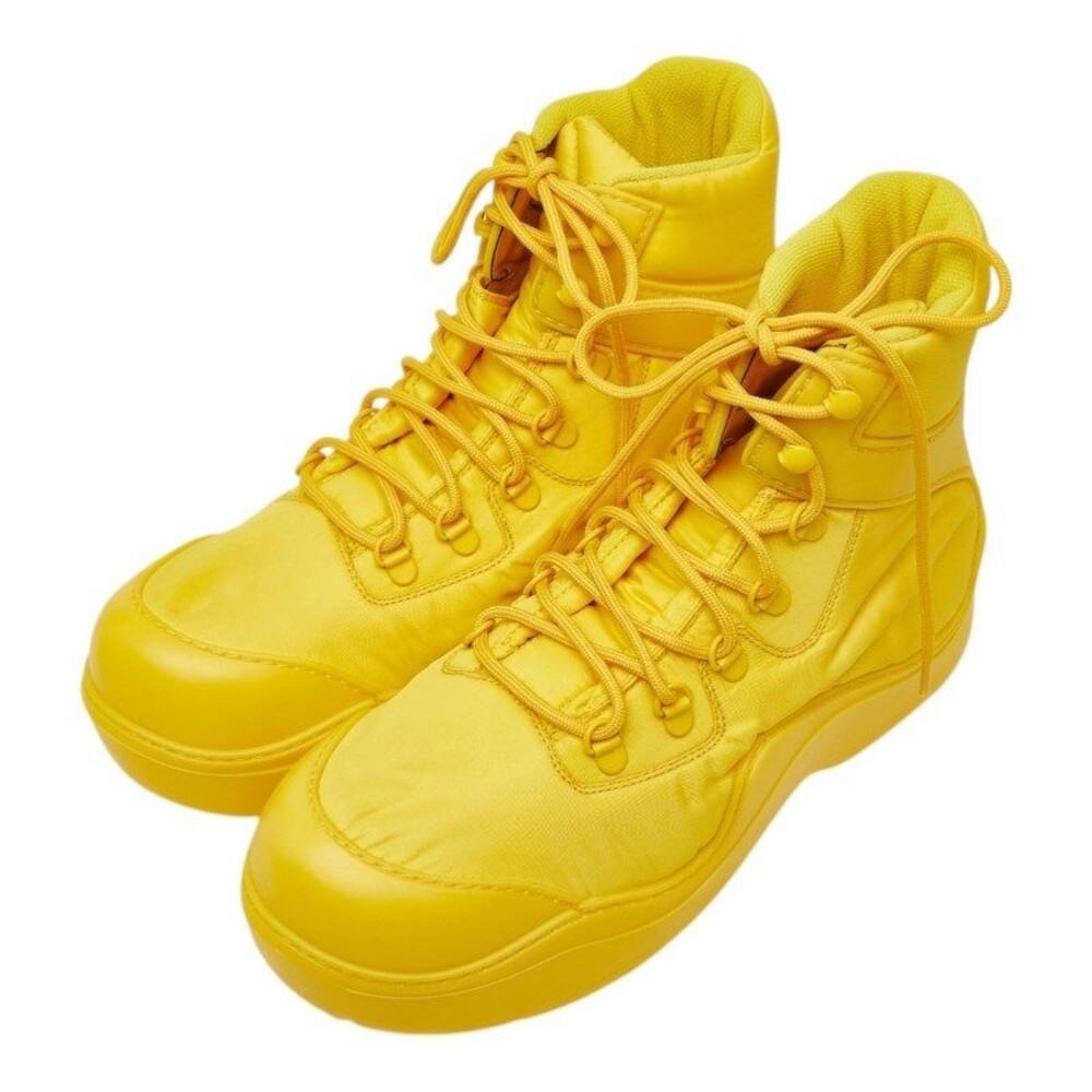Bottega Veneta Puddle Bomber Nylon Rubber Boots Yellow